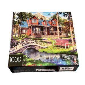 Pine Cabin 1000 piece jigsaw puzzle by Spinmaster 20" x 27"